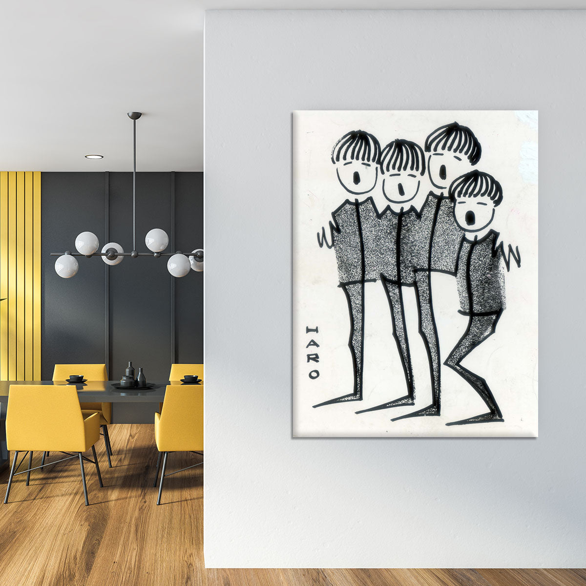 Beatles cartoon by Haro Canvas Print or Poster - Canvas Art Rocks - 4