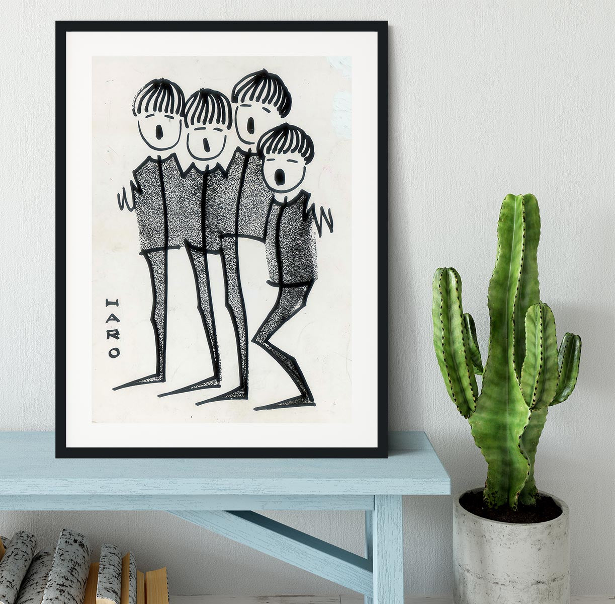 Beatles cartoon by Haro Framed Print - Canvas Art Rocks - 1
