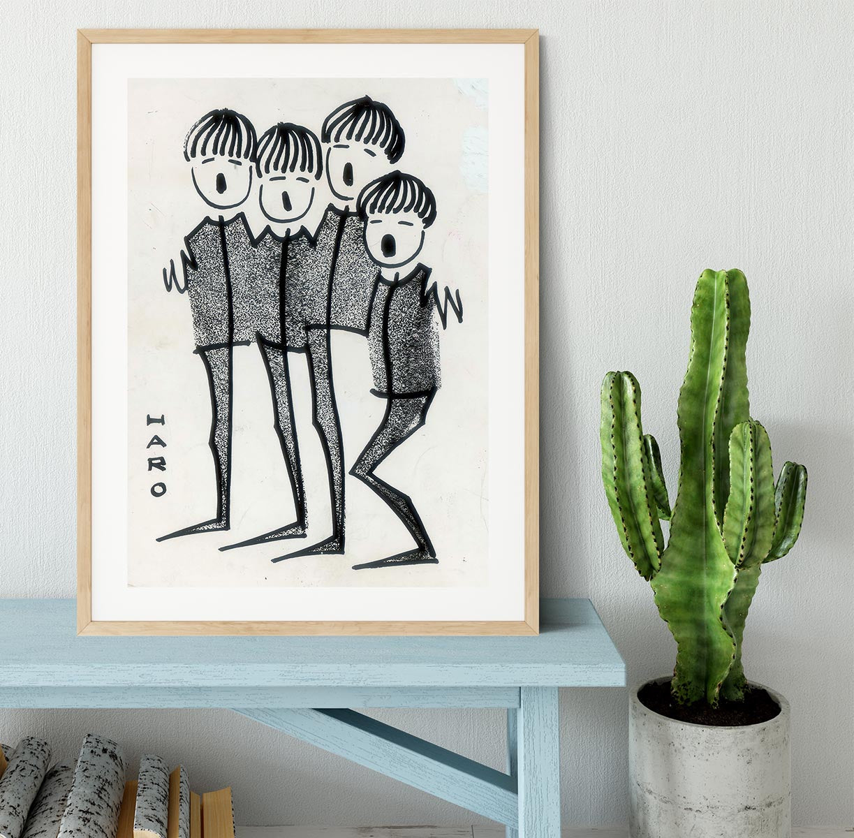 Beatles cartoon by Haro Framed Print - Canvas Art Rocks - 3
