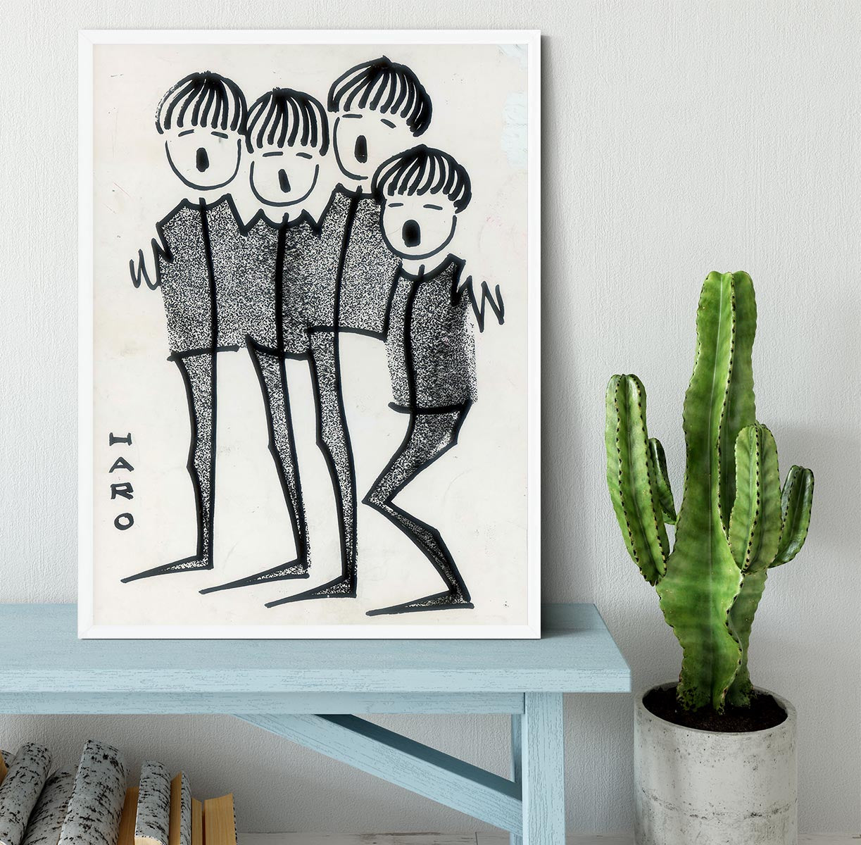 Beatles cartoon by Haro Framed Print - Canvas Art Rocks -6