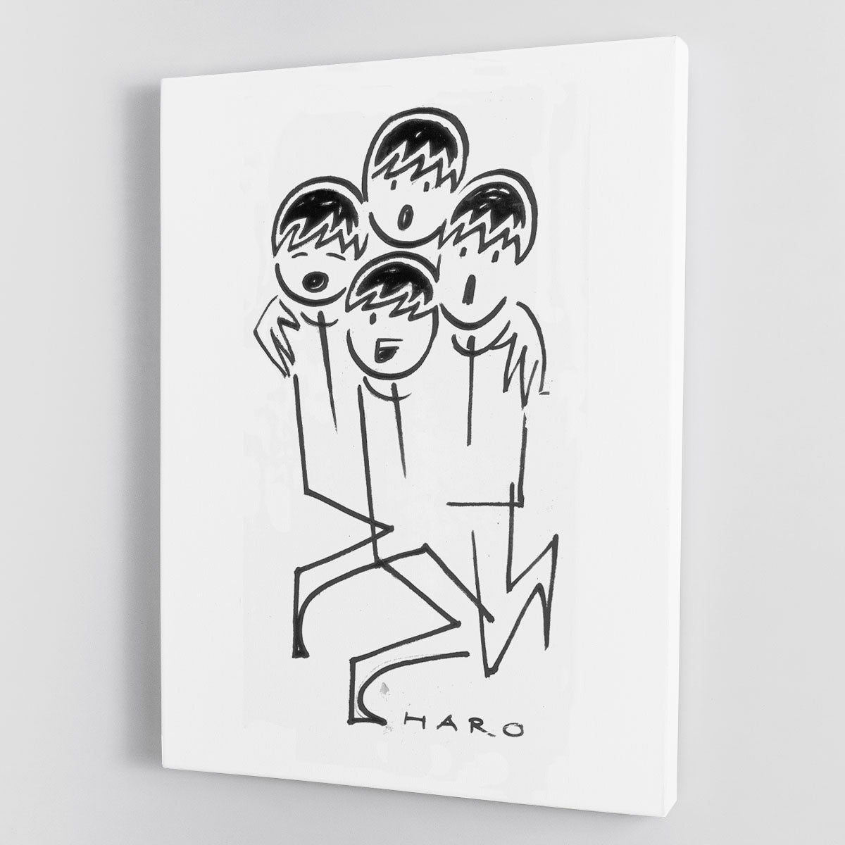 Beatles singing cartoon by Haro Canvas Print or Poster - Canvas Art Rocks - 1