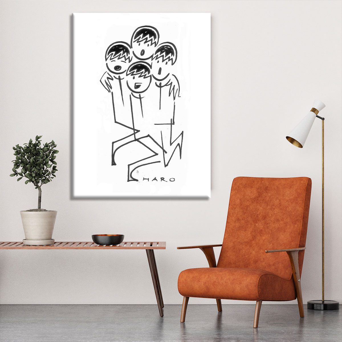 Beatles singing cartoon by Haro Canvas Print or Poster - Canvas Art Rocks - 6