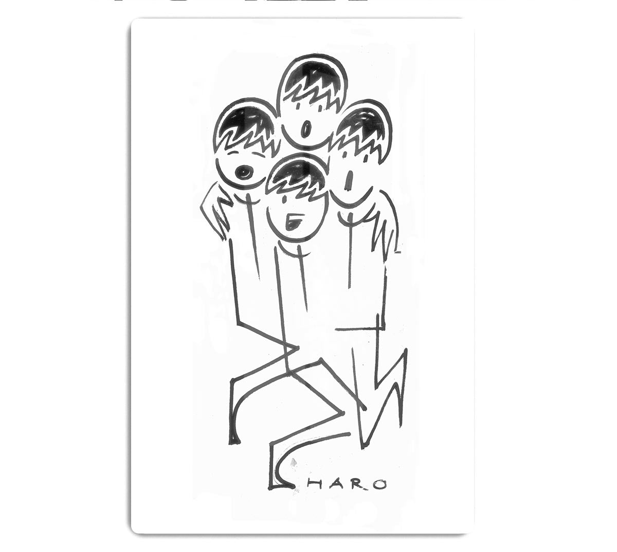 Beatles singing cartoon by Haro HD Metal Print