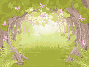 Beautiful Glade in the Magic forest Wall Mural Wallpaper - Canvas Art Rocks - 1