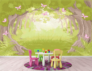 Beautiful Glade in the Magic forest Wall Mural Wallpaper - Canvas Art Rocks - 2