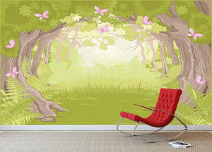 Beautiful Glade in the Magic forest Wall Mural Wallpaper - Canvas Art Rocks - 3