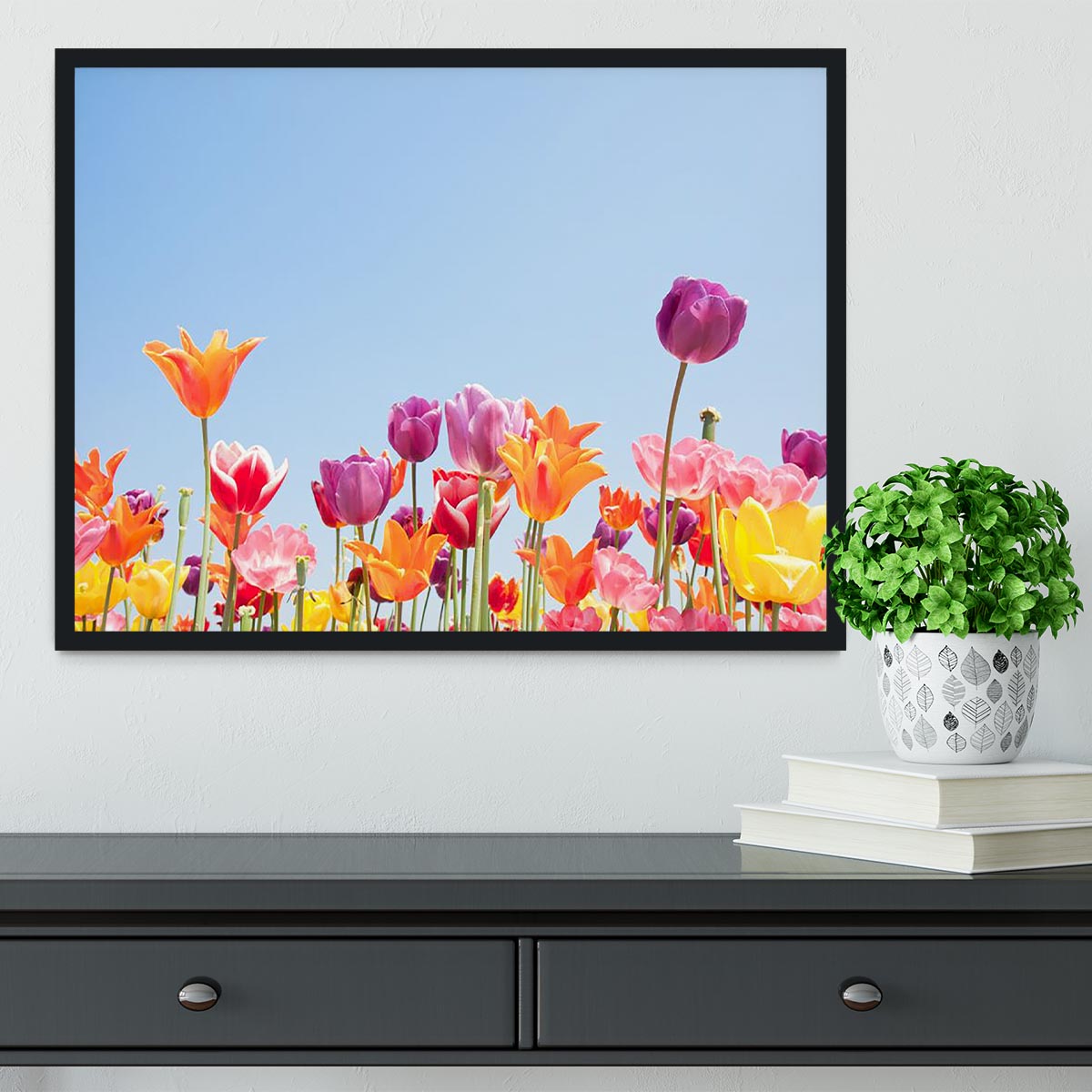 Beautiful coloured flowers Framed Print - Canvas Art Rocks - 2