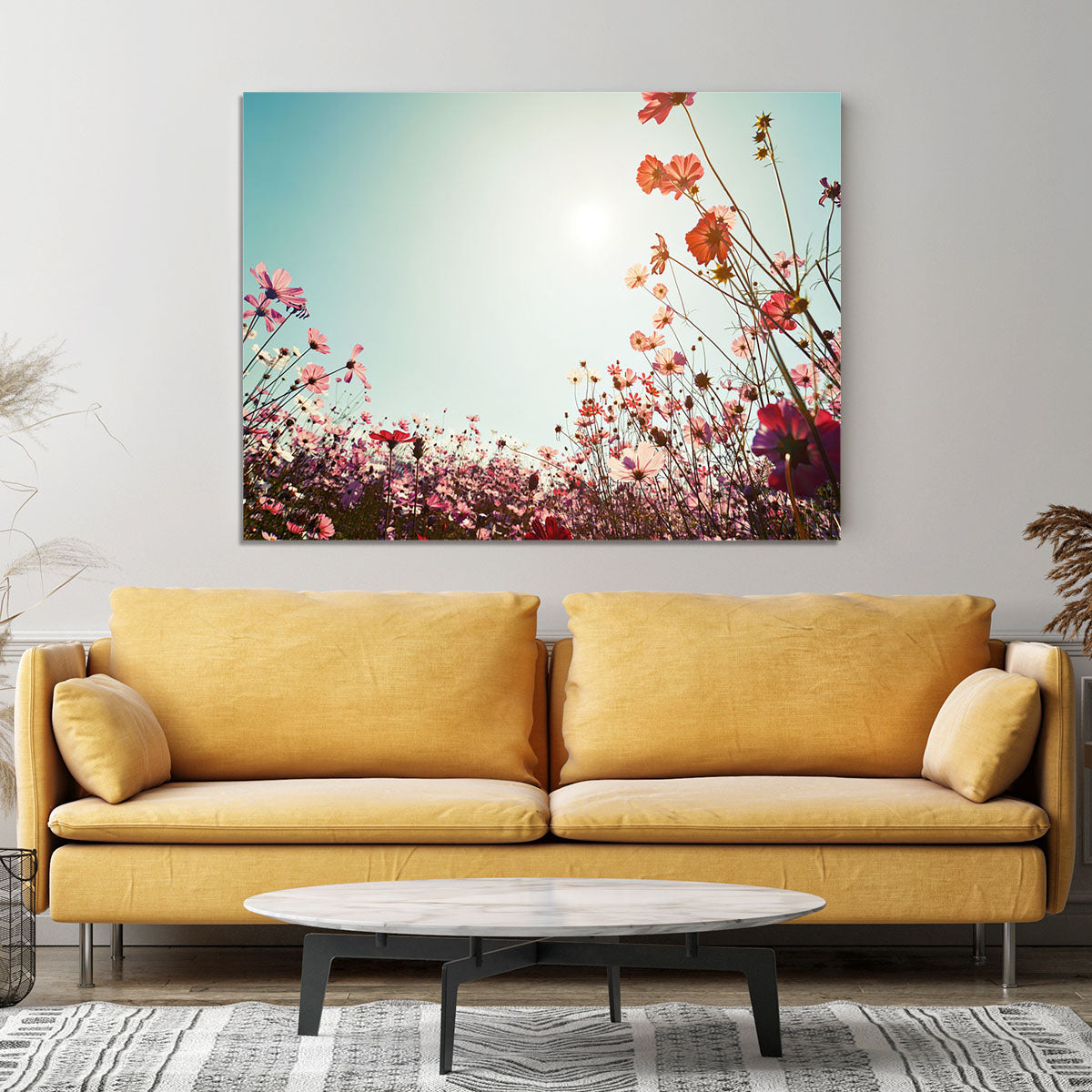 Beautiful cosmos flower field Canvas Print or Poster - Canvas Art Rocks - 4