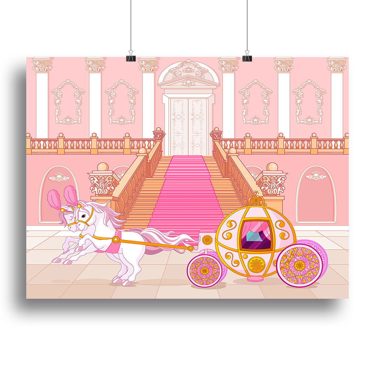 Beautiful fairytale pink carriage Canvas Print or Poster - Canvas Art Rocks - 2