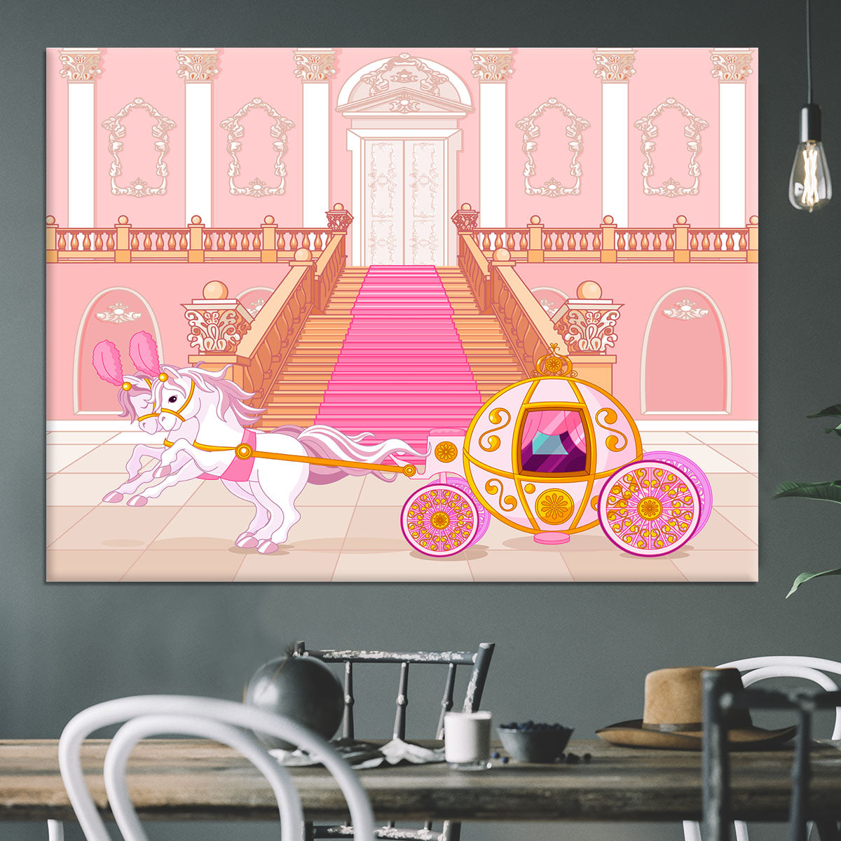 Beautiful fairytale pink carriage Canvas Print or Poster - Canvas Art Rocks - 3