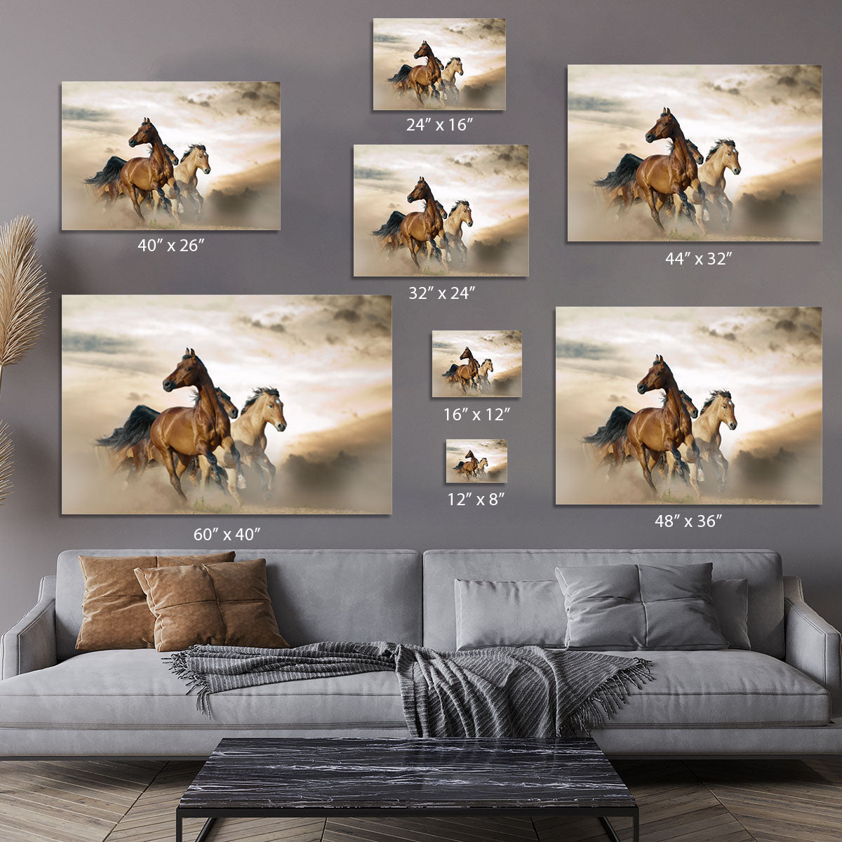Beautiful horses of different breeds Canvas Print or Poster - Canvas Art Rocks - 7