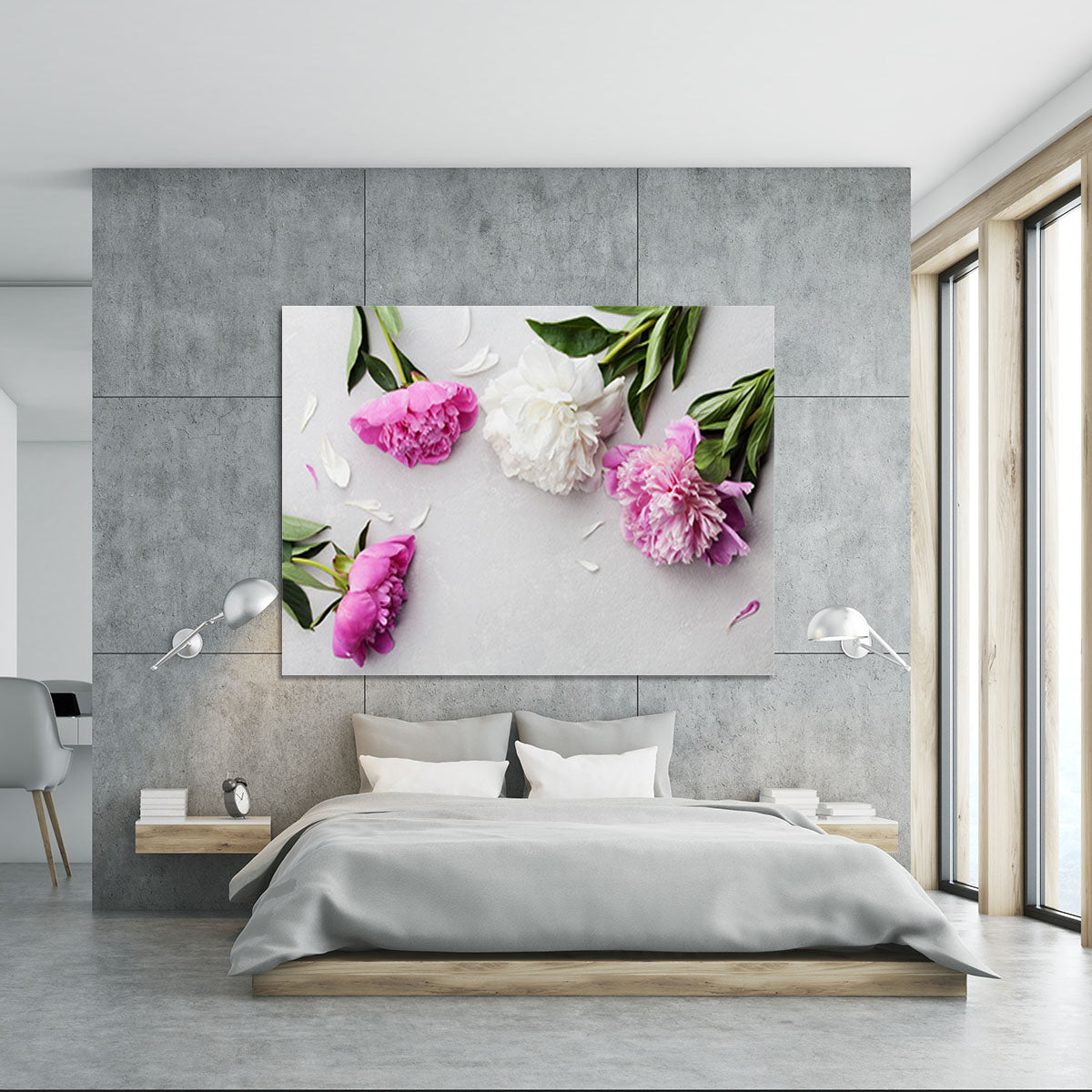 Beautiful pink and white peony flowers Canvas Print or Poster - Canvas Art Rocks - 5