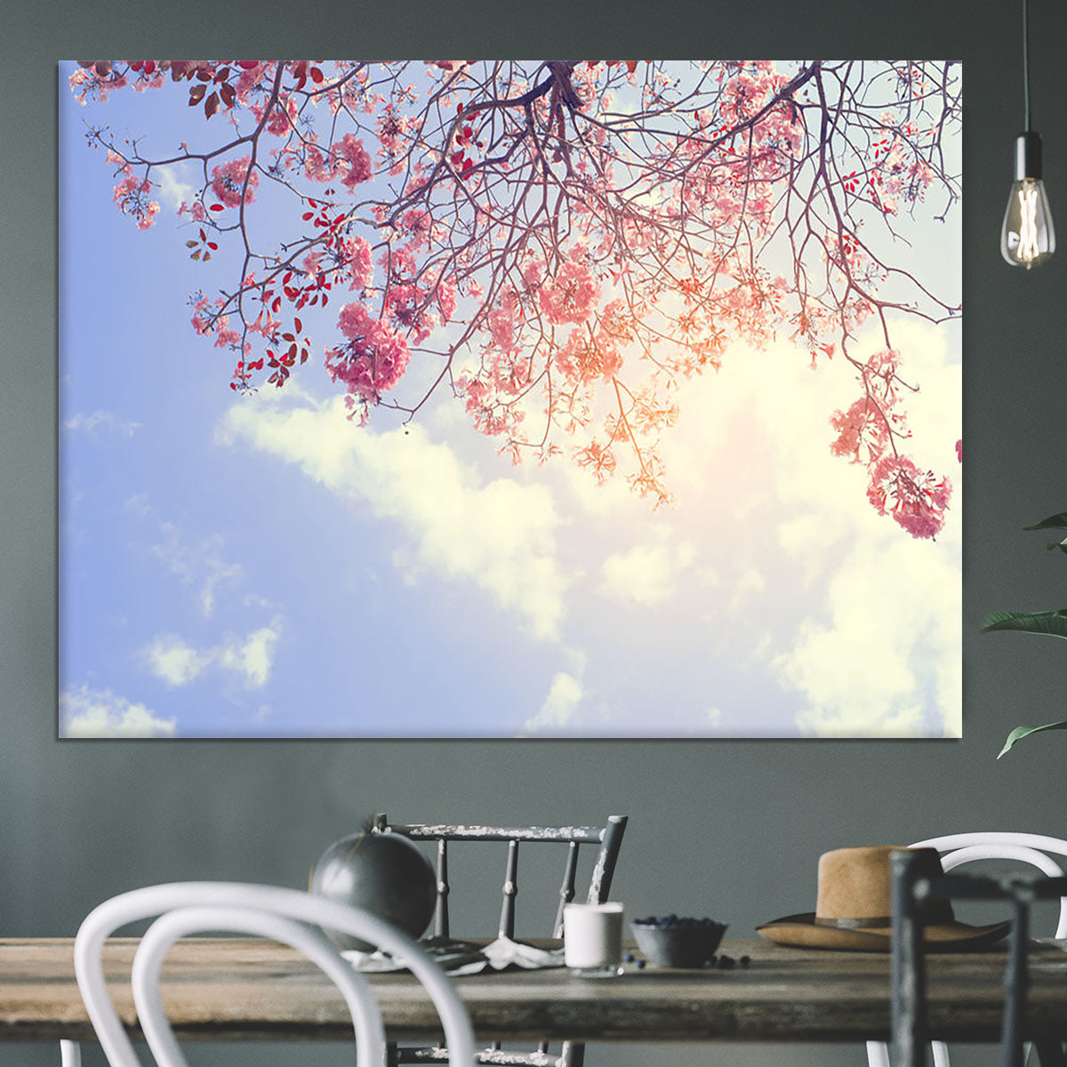 Beautiful tree pink flower in spring Canvas Print or Poster - Canvas Art Rocks - 3