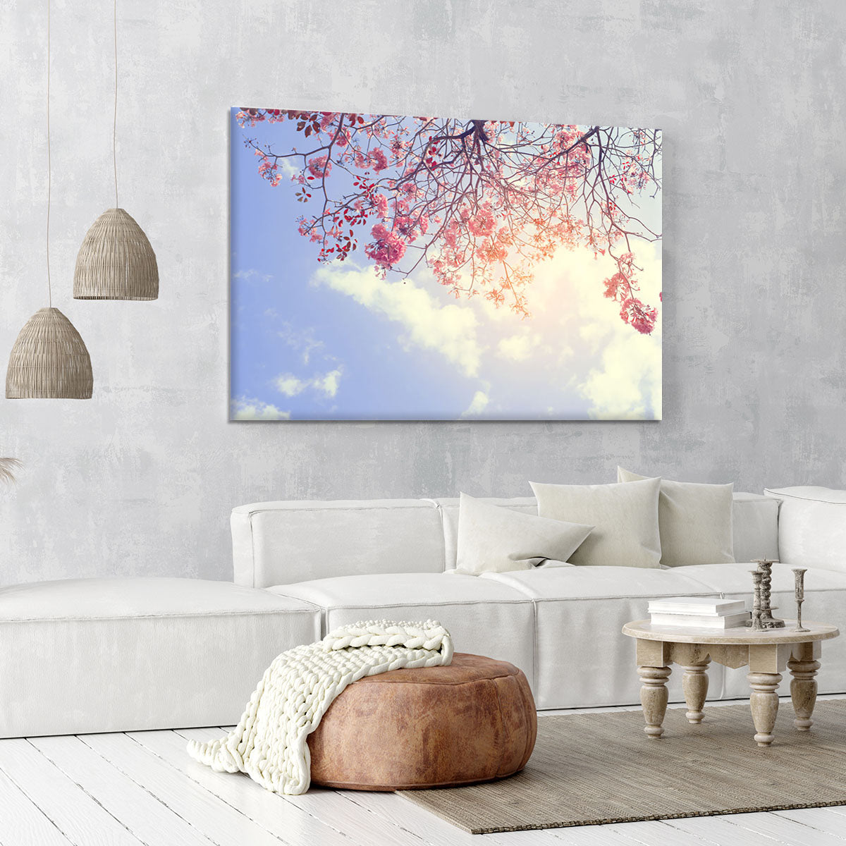 Beautiful tree pink flower in spring Canvas Print or Poster - Canvas Art Rocks - 6