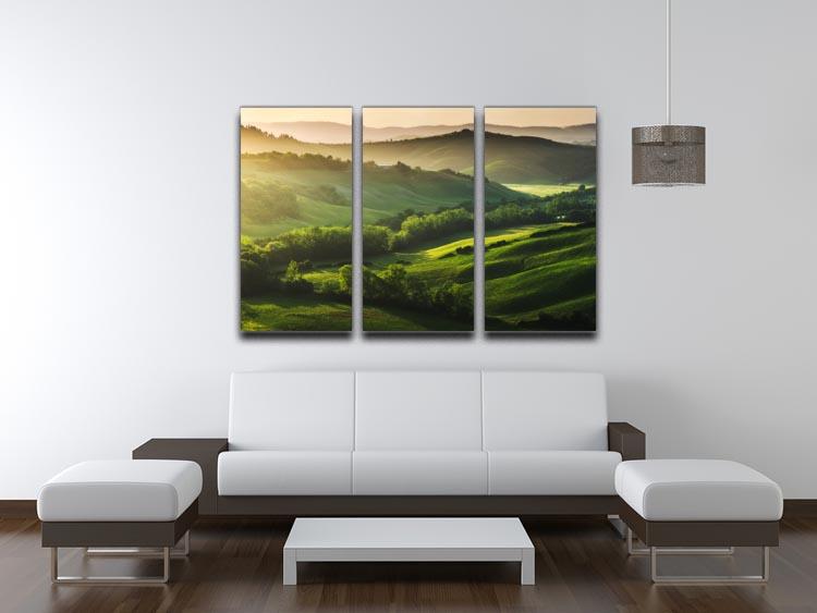 Beautifully illuminated landscape 3 Split Panel Canvas Print - Canvas Art Rocks - 3