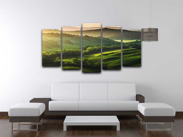 Beautifully illuminated landscape 5 Split Panel Canvas  - Canvas Art Rocks - 3