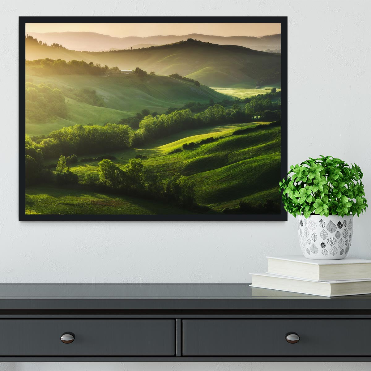 Beautifully illuminated landscape Framed Print - Canvas Art Rocks - 2