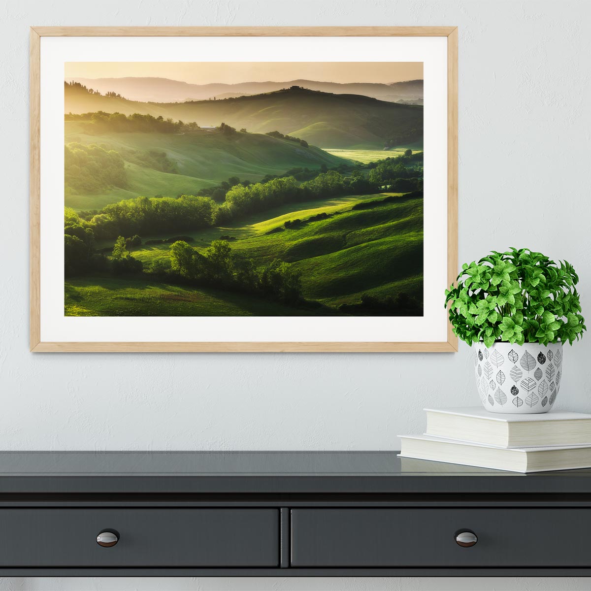 Beautifully illuminated landscape Framed Print - Canvas Art Rocks - 3