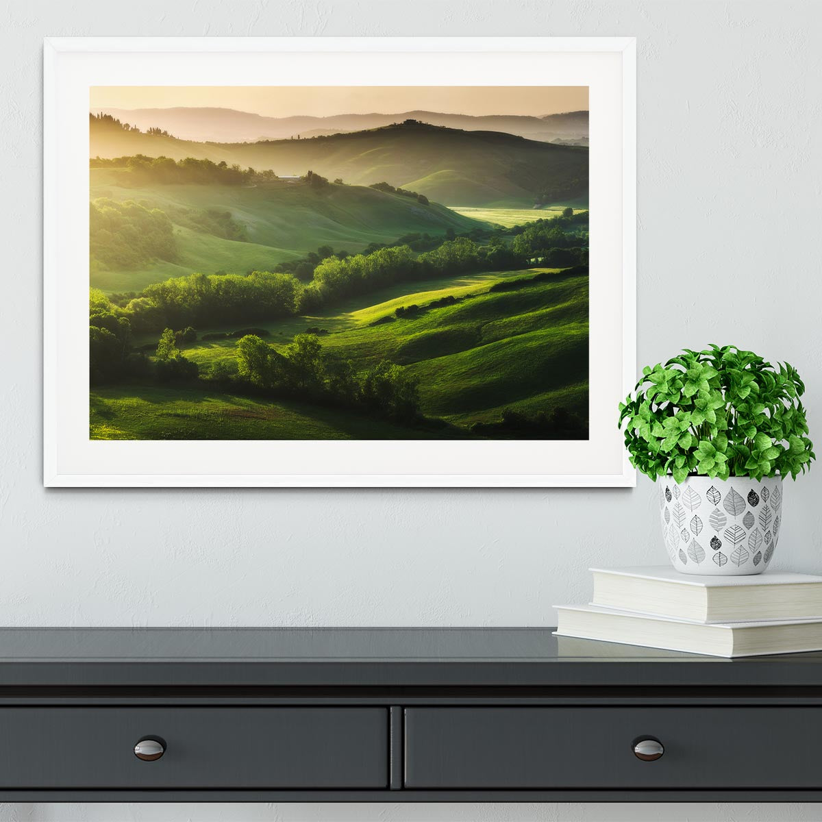 Beautifully illuminated landscape Framed Print - Canvas Art Rocks - 5