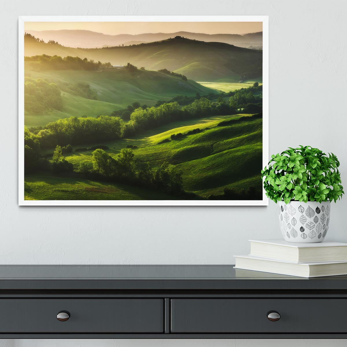Beautifully illuminated landscape Framed Print - Canvas Art Rocks -6