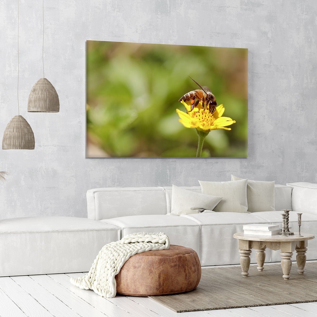 Bee and small sunflower Canvas Print or Poster - Canvas Art Rocks - 6