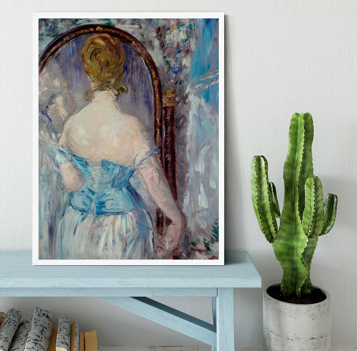 Before the Mirror by Manet Framed Print - Canvas Art Rocks -6