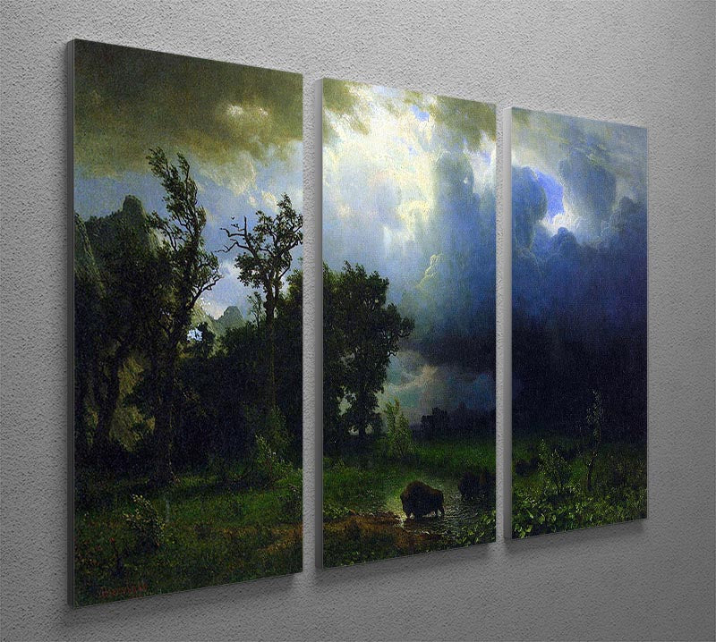 Before the Storm by Bierstadt 3 Split Panel Canvas Print - Canvas Art Rocks - 2
