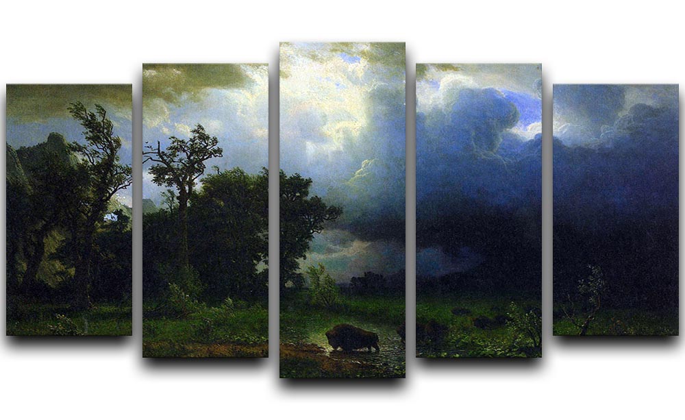 Before the Storm by Bierstadt 5 Split Panel Canvas - Canvas Art Rocks - 1