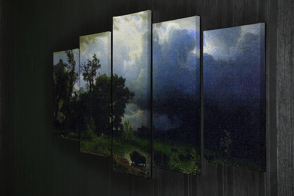 Before the Storm by Bierstadt 5 Split Panel Canvas - Canvas Art Rocks - 2