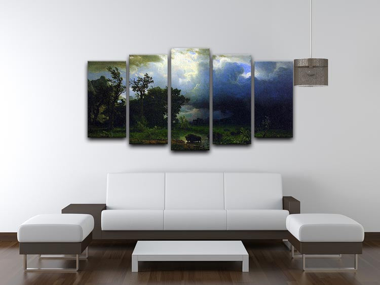 Before the Storm by Bierstadt 5 Split Panel Canvas - Canvas Art Rocks - 3