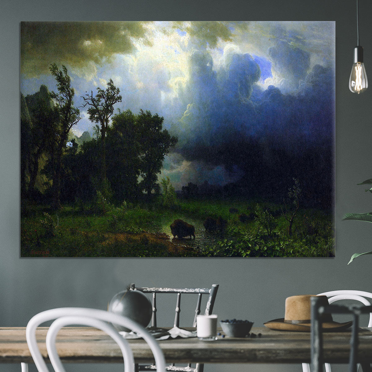 Before the Storm by Bierstadt Canvas Print or Poster - Canvas Art Rocks - 3