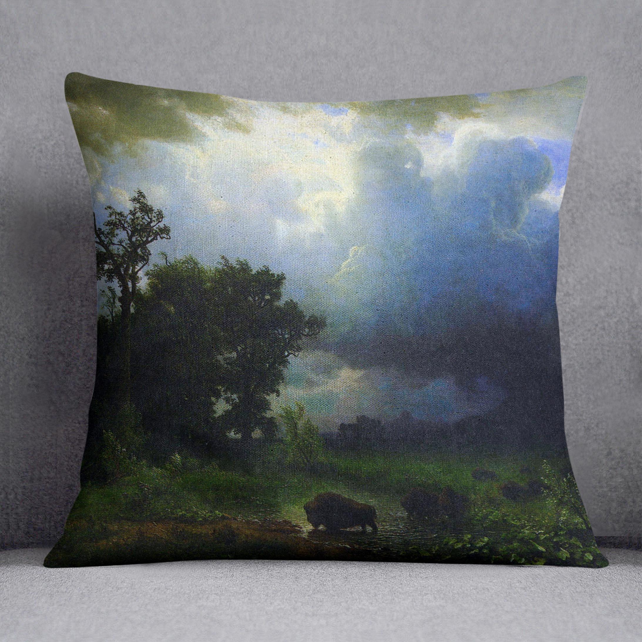 Before the Storm by Bierstadt Cushion - Canvas Art Rocks - 1