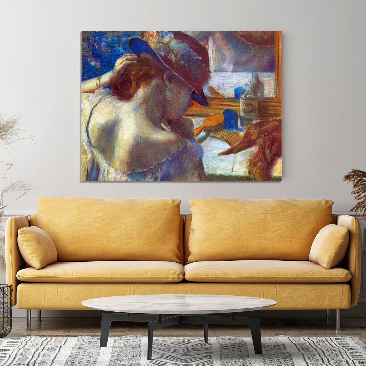 Before the mirror by Degas Canvas Print or Poster - Canvas Art Rocks - 4