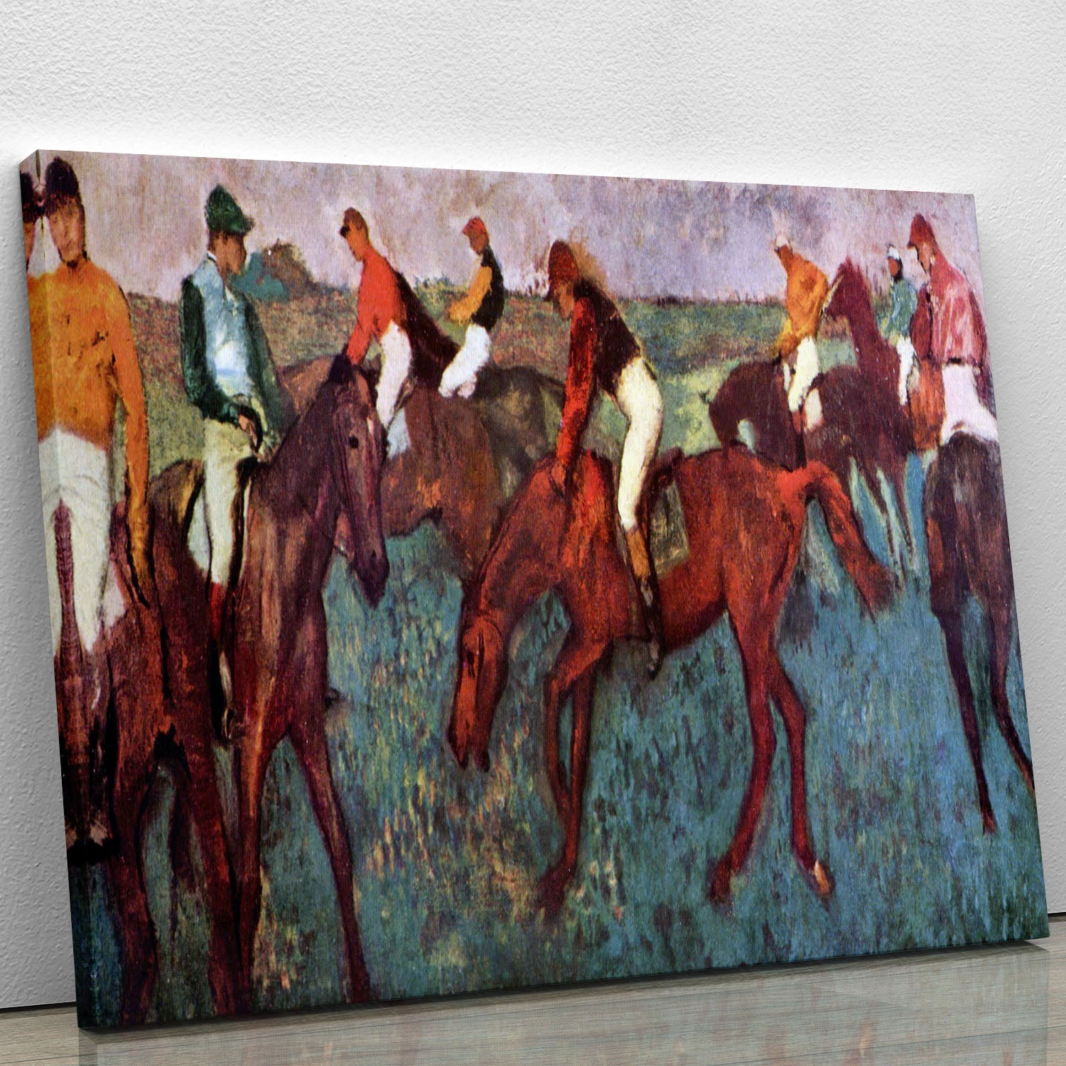 Before the start Jockeis during training by Degas Canvas Print or Poster - Canvas Art Rocks - 1