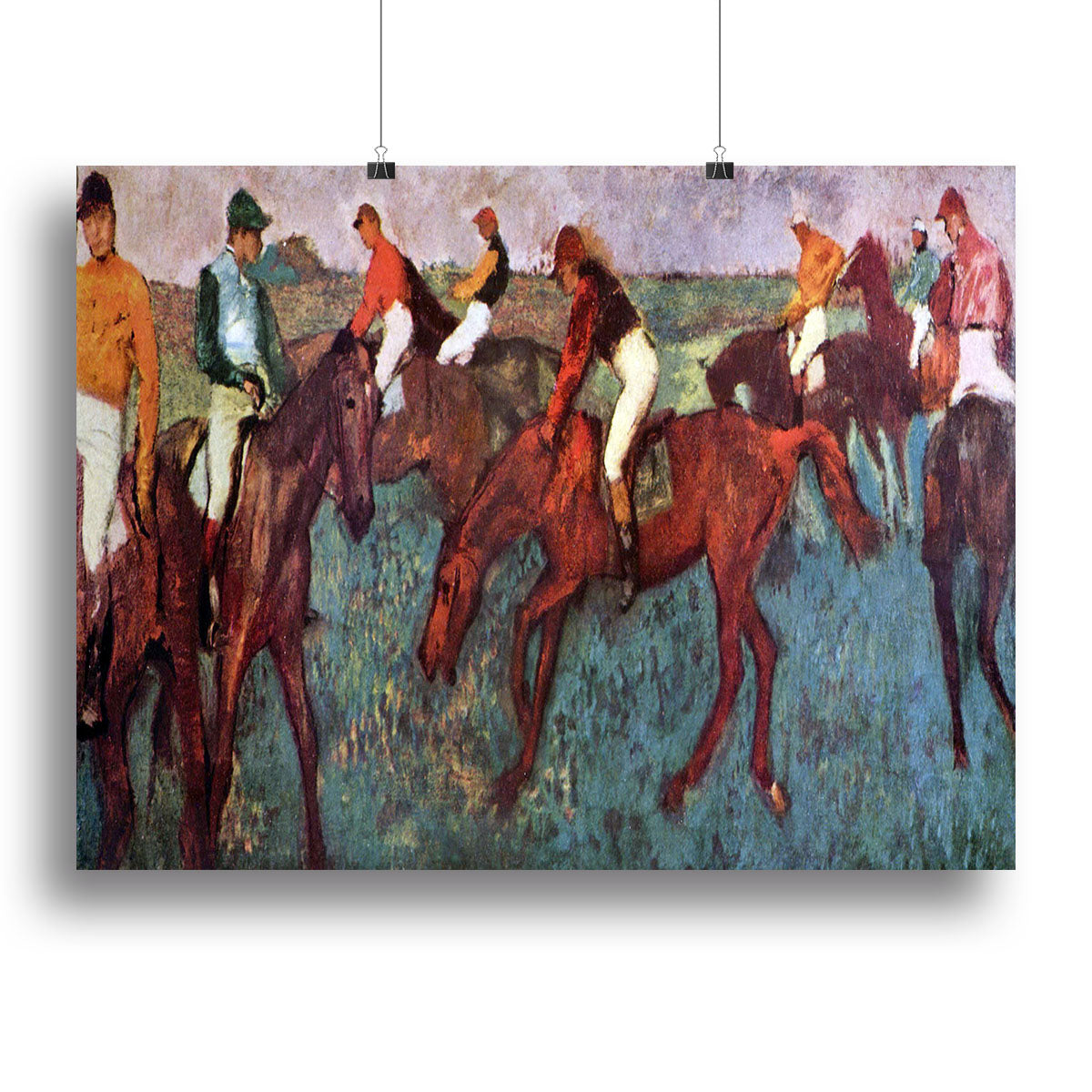 Before the start Jockeis during training by Degas Canvas Print or Poster - Canvas Art Rocks - 2