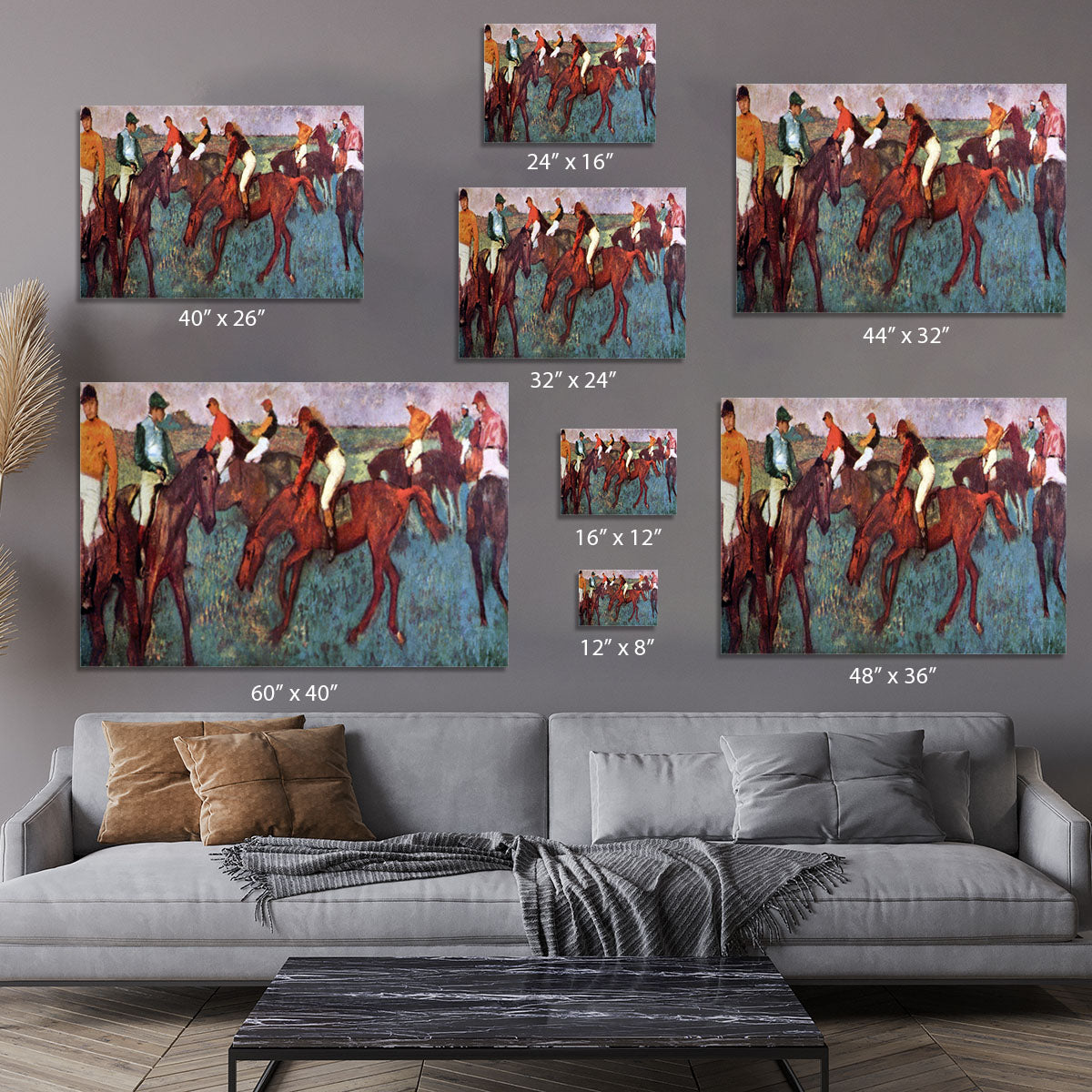 Before the start Jockeis during training by Degas Canvas Print or Poster - Canvas Art Rocks - 7