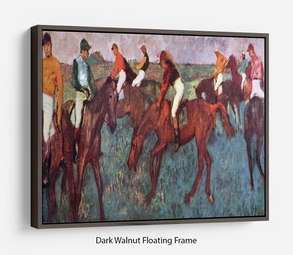 Before the start Jockeis during training by Degas Floating Frame Canvas - Canvas Art Rocks - 5
