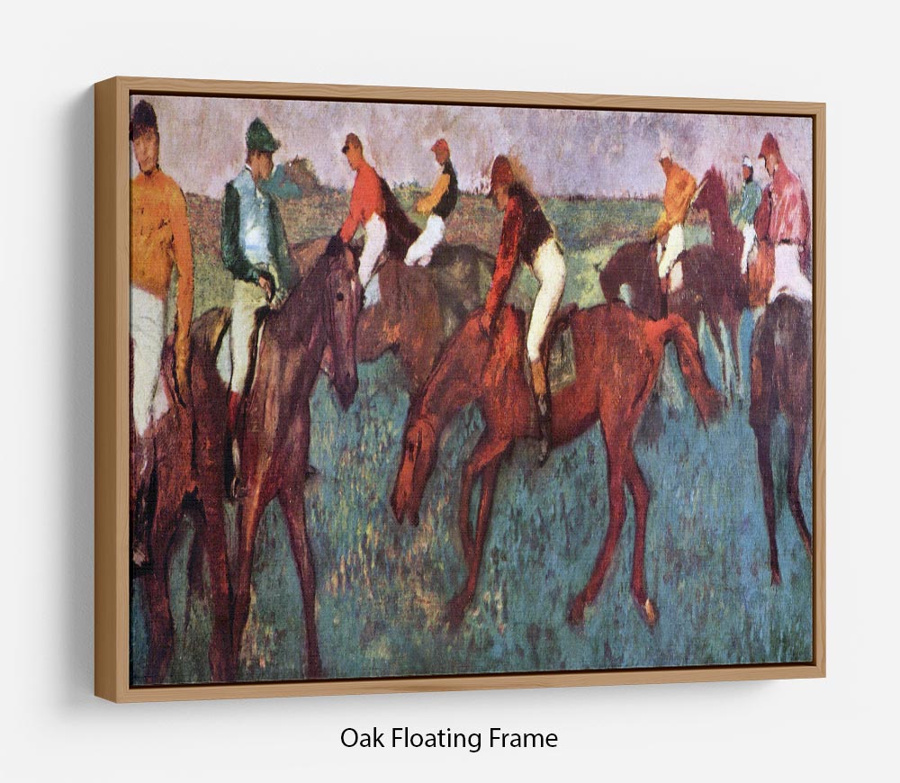 Before the start Jockeis during training by Degas Floating Frame Canvas - Canvas Art Rocks - 9