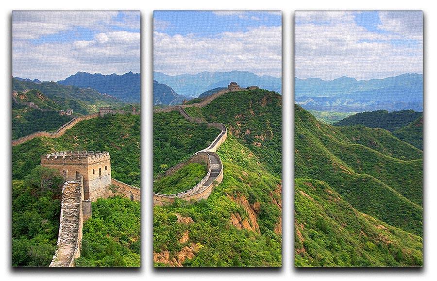 Beijing Great Wall of China 3 Split Panel Canvas Print - Canvas Art Rocks - 1
