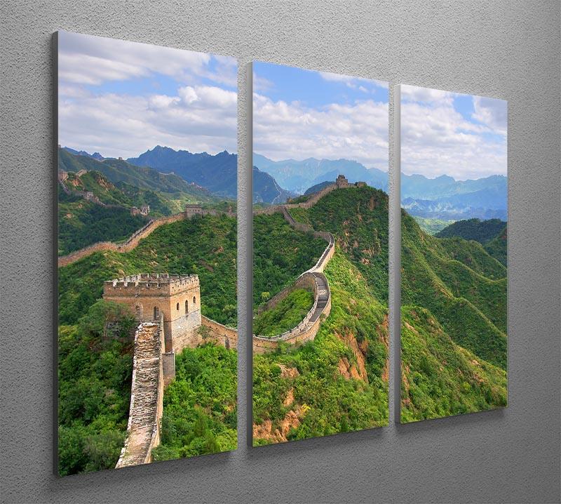 Beijing Great Wall of China 3 Split Panel Canvas Print - Canvas Art Rocks - 2