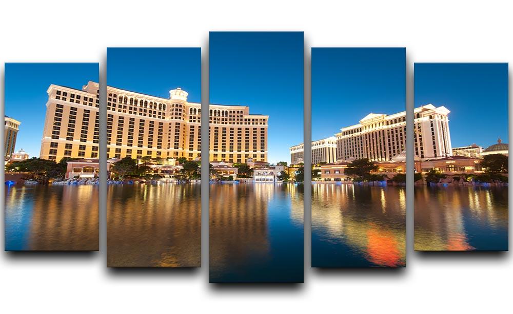 Bellagio Hotel Casino during sunset 5 Split Panel Canvas  - Canvas Art Rocks - 1