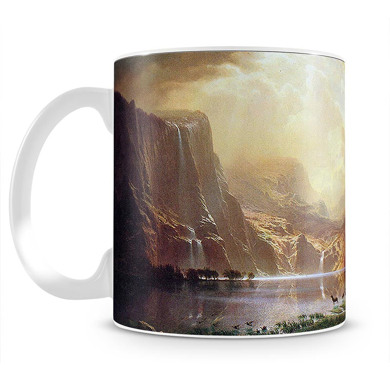 Between the Sierra Nevada Mountains by Bierstadt Mug - Canvas Art Rocks - 1