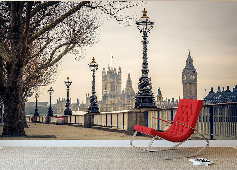 Big Ben and Houses of parliament Wall Mural Wallpaper - Canvas Art Rocks - 2