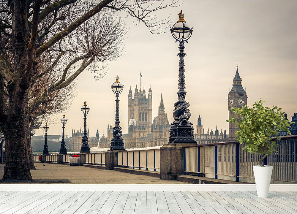 Big Ben and Houses of parliament Wall Mural Wallpaper - Canvas Art Rocks - 4