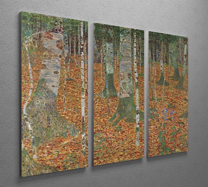 Birch Forest by Klimt 3 Split Panel Canvas Print - Canvas Art Rocks - 2