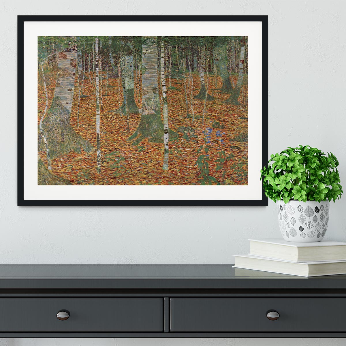 Birch Forest by Klimt Framed Print - Canvas Art Rocks - 1