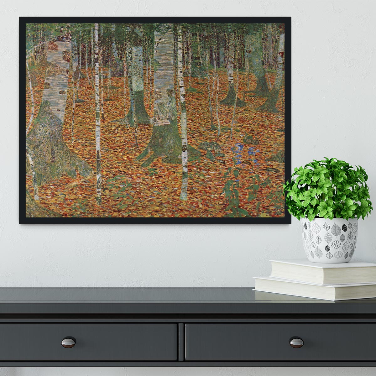 Birch Forest by Klimt Framed Print - Canvas Art Rocks - 2