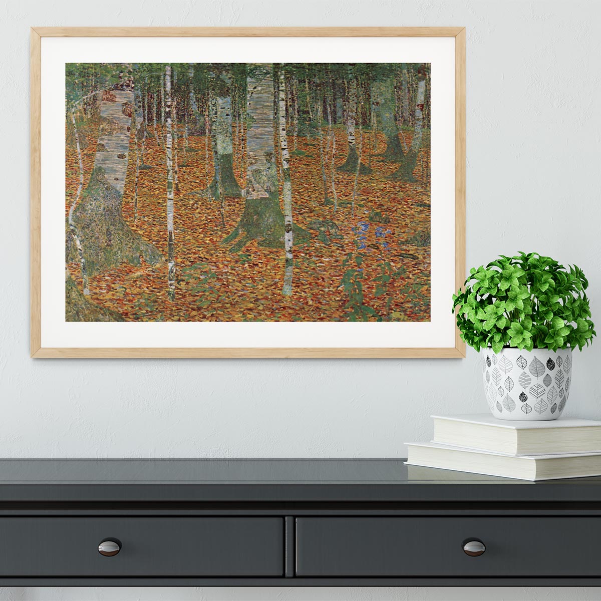 Birch Forest by Klimt Framed Print - Canvas Art Rocks - 3