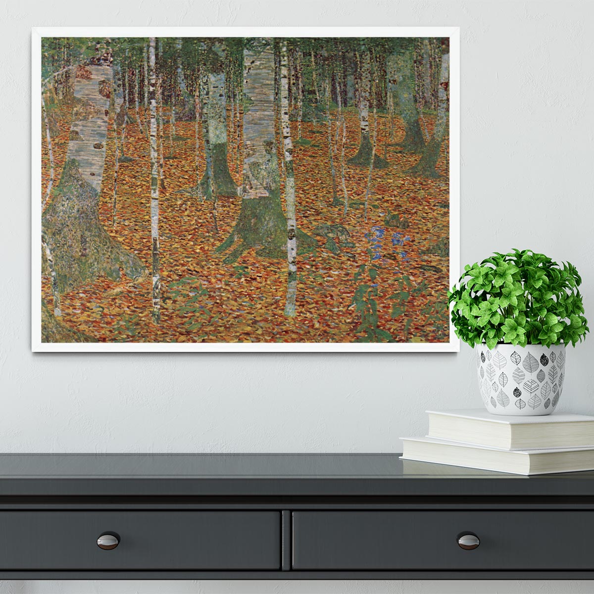 Birch Forest by Klimt Framed Print - Canvas Art Rocks -6