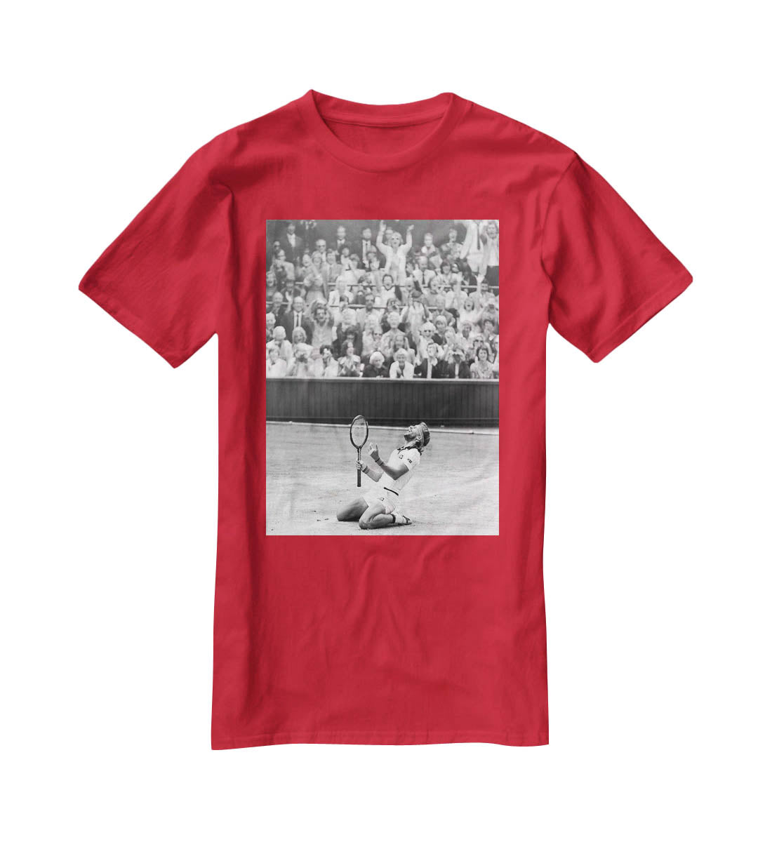 Bjorn Borg celebrates at Wimbledon T-Shirt - Canvas Art Rocks - 4